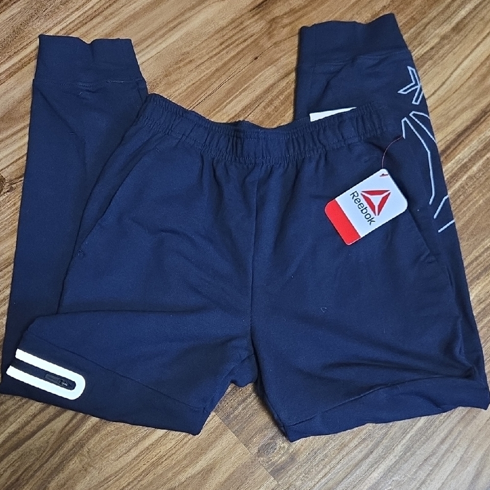NWT Reebok Kids Navy Blue Slim Joggers Size 8 - Medium